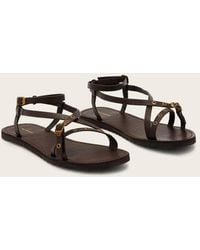 AllSaints - Tyla Wrap Around Eyelet Detail Leather Sandals - Lyst