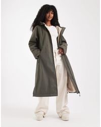 ASOS - Longline Fleece Lined Rain Coat - Lyst