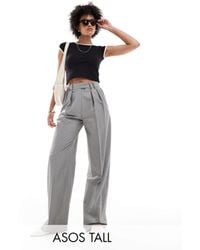 ASOS - Asos Design Tall Tailored Wide Leg Trousers With Pleat Detail - Lyst