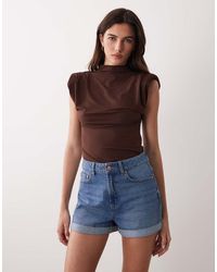 ASOS - Denim Comfort Mom Shorts - Lyst