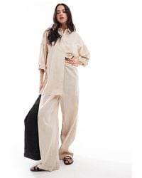 New Look - – weit geschnittene hose aus geflammter baumwolle - Lyst