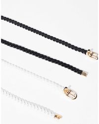 ASOS - 2 Pack Plait Skinny Waist And Hip Belt - Lyst