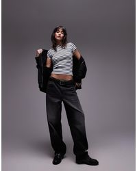 Tommy Hilfiger - T-Shirt A Coste A Righe Con Stemma - Lyst