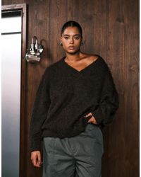 ASOS - Asos design curve – angerauter oversize-strickpullover - Lyst