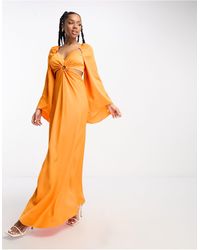 EVER NEW - Long Sleeve Cut Out Maxi Dress - Lyst