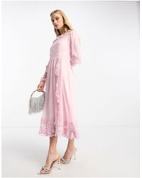 True Decadence - Long Sleeve Dress With Lace - Lyst