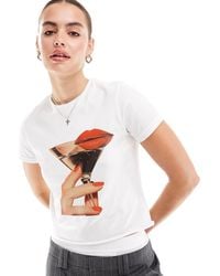 ASOS - Baby Tee With Lips And Drink Graphic - Lyst