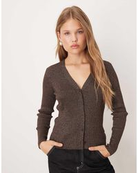 Mango - Geribbeld Vest Met V-Hals - Lyst