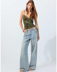 Stradivarius - Felted Lace Fitted Top - Lyst