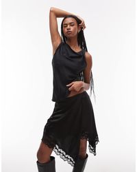 TOPSHOP - Top Senza Maniche Con Spalline Attorcigliate - Lyst