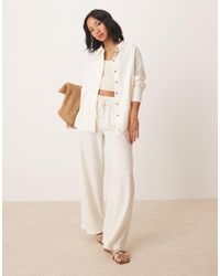 JDY Petite - Wide Leg Linen Trouser Co-ord - Lyst