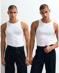ASOS - Essentials 2 Pack Muscle Fit Vest - Lyst