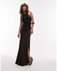 TOPSHOP - Ruched Waist Maxi Skirt - Lyst