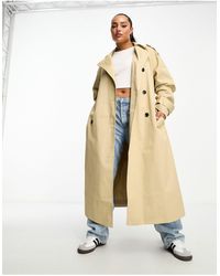 ASOS - Asos design curve - trench-coat long - taupe - Lyst