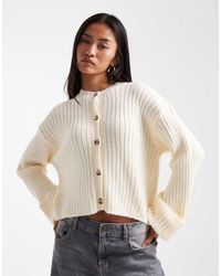 ASOS - Knitted Cardigan With Turn Up Cuff - Lyst
