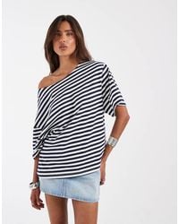 ASOS - Ruimvallend Oversized T-Shirt Met Blote Schouders - Lyst
