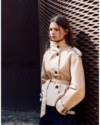 Pull&Bear - Short Belted Trench Coat - Lyst