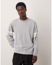 ARKET - T-shirt à manches longues en jersey avec rayures rétro - chiné - Lyst