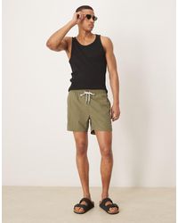 GANT - Pantaloncini Da Bagno Kaki Con Logo A Scudo - Lyst