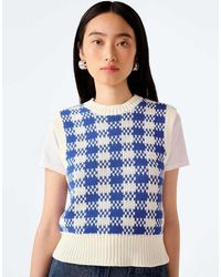 OMNES - Knitwear Bob Checked Cotton Knitted Vest - Lyst