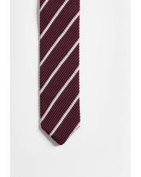 ASOS - Corbata De Punto A Rayas En-Rojo - Lyst