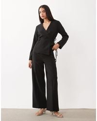 Aware - High Waist Wide Leg Tailored Trouser Co-ord - Lyst