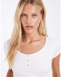 Hollister - Seamless V Front Button Up T-shirt - Lyst
