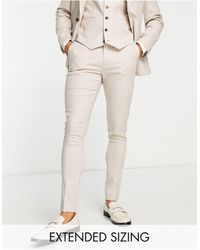 ASOS - Super Skinny Linen-mix Suit Pants - Lyst