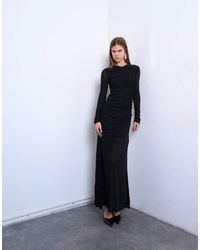 TOPSHOP - Ruched Front Drop Waist Maxi Dress - Lyst