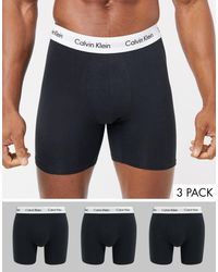 Calvin Klein - Set Van 3 Katoenen Boxershorts Met Stretch - Lyst
