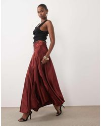 Bardot - Satin High Waist Maxi Skirt - Lyst