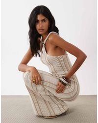 ASOS - Crochet Knit Halter Maxi Dress With Trim - Lyst