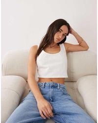Calvin Klein - Top Vaquero Estilo Bralette Con Diseño A Láser De Logo Repetido De -Azul - Lyst
