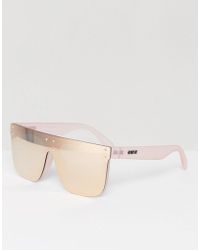Quay Hidden Hills Flat Brow Sunglasses In Pink