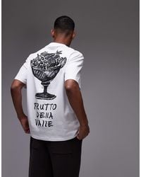 TOPMAN - Ruimvallend T-Shirt Met Frutto Della Valle-Print Voor En Achter - Lyst