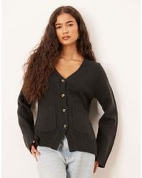 ASOS - Waisted V Neck Cardigan With Pocket Detail - Lyst