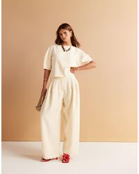 ASOS - Tailored Oversized Barrel Leg Pants With Panel Detail - Lyst