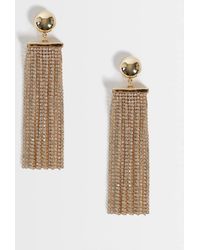ASOS - Stud Earrings With Waterfall Faux Crystal Design - Lyst