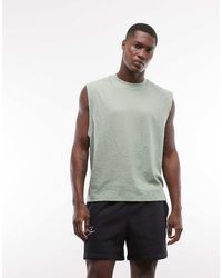 ASOS - Boxy Oversized Tank With Jacquard Texture - Lyst