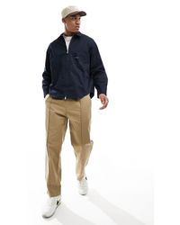 Armani Exchange - Camicia giacca ampia con zip sul davanti ed etichetta del logo sulla tasca - Lyst
