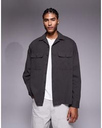 ASOS - Oversized Revere Collar Shirt With Cargo Pocket Detail - Lyst