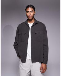 ASOS - Oversized Revere Collar Shirt With Cargo Pocket Detail - Lyst