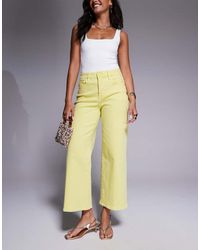 GOOD AMERICAN - Vaqueros Capri Amarillo Limón De Corte Palazzo Good Waist De - Lyst