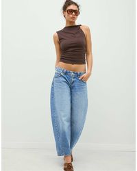 Stradivarius - – drapiertes, figurbetontes oberteil - Lyst