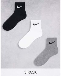 Nike - Pack De 3 Pares De Calcetines Tobilleros De Varios Colores Everyday Lightweight De - Lyst