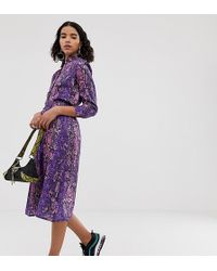 NA-KD Neon Snake Print Skirt In Purple