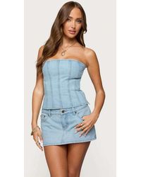 Edikted - Camelia Strapless Denim Corset - Lyst