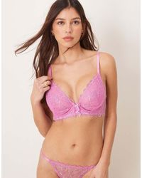 New Look - Sujetador Sin Relleno Con Corazones Bordados De - Lyst