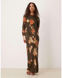 ASOS - – maxi-schlupfkleid aus mattem satin - Lyst