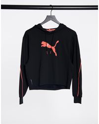 PUMA Укороченное Спортивное Худи Черного Цвета -черный